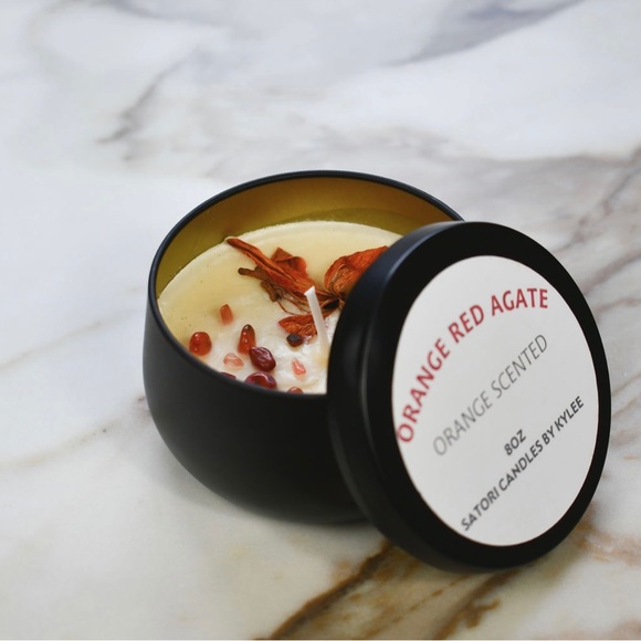 Orange Lily Crystal Candle - Picture 2 of 6